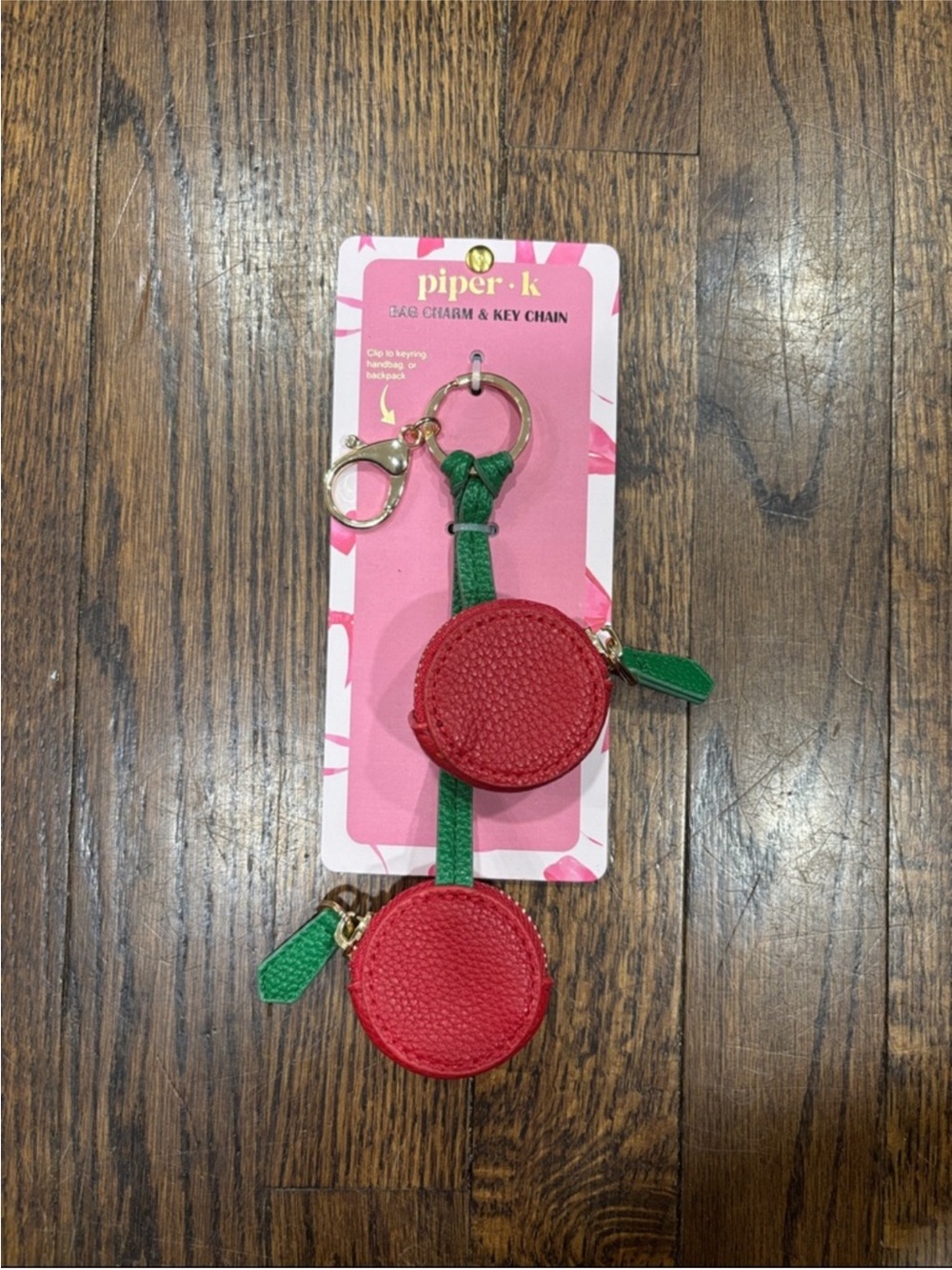 Piper K Cherry Bag Charm & Key Chain NWT